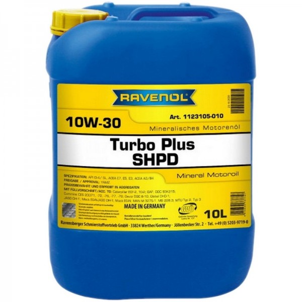 RAVENOL Turbo plus SHPD SAE 10W-30 (10л)