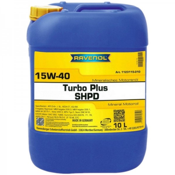 RAVENOL Turbo plus SHPD SAE 15W-40 (10л)