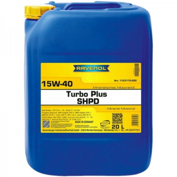 RAVENOL Turbo plus SHPD SAE 15W-40 (20л)