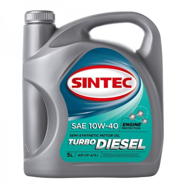 SINTEC TURBO DIESEL SAE 10W-40 API CF-4/CF/SJ, 5л