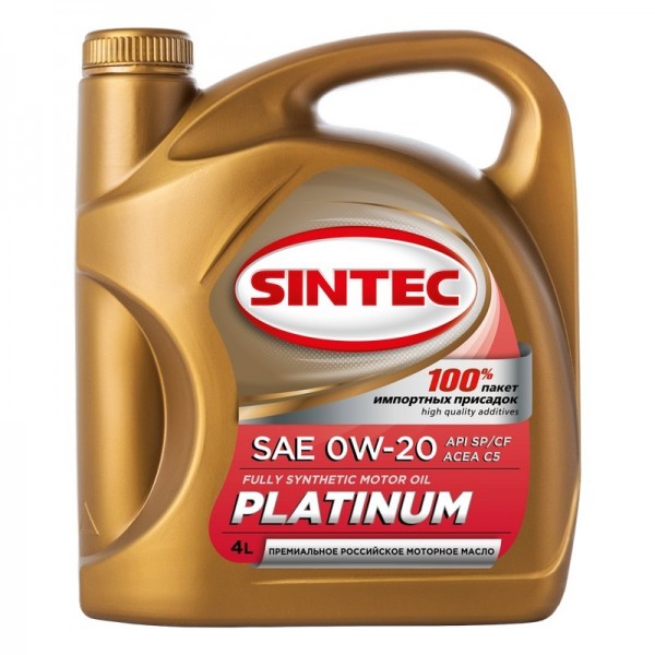 SINTEC PLATINUM SAE 0W-20 API SP/CF, ACEA C5, 4л