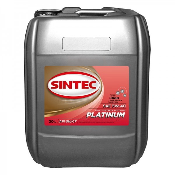 SINTEC PLATINUM SAE 5W-40 API SN/CF ACEA A3/B4, 20л