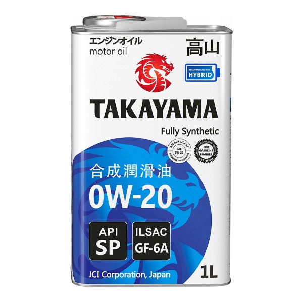 Takayama SAE 0W-20 ILSAC GF-6A API SP, 1л
